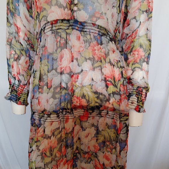 By Anthropologie sheer angelic hippie boho maxi dress cottagecore XSP 100% Cupro - Picture 2 of 13